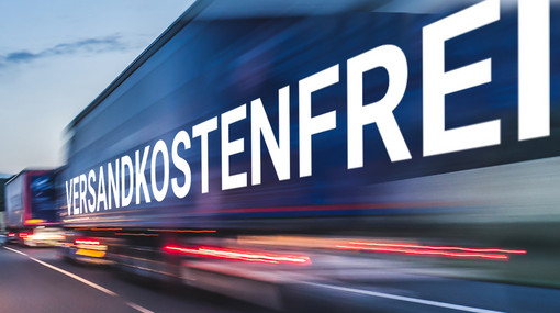 LKW mit Aufschrift "Versandkostenfrei"
