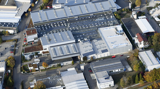 Drohnenfoto des H.P. Kaysser Unternehmensgelände in Nellmersbach