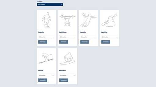 Screenshot von der Artikelübersicht der Kreativgalerie im Laserteile4you Online-Portal