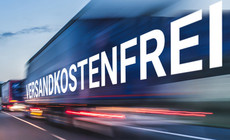 LKW mit Aufschrift "Versandkostenfrei"